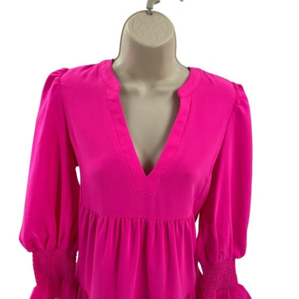 Pomander Place | NEW Electric Pink Crepe Kenzo Dress Size XXS - Picture 4 of 10